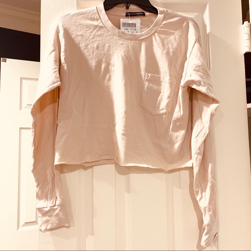 Brandy cropped pocket top